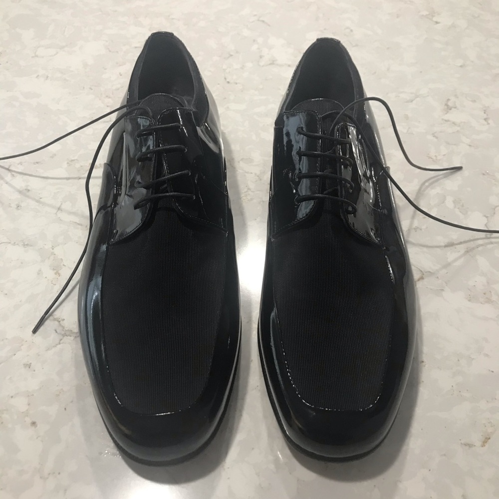 Moreschi Italian Blk Patent Leather Derby Shoes